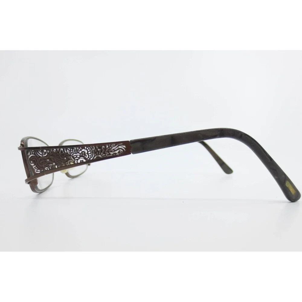 Kay Unger New York Brown Floral Filigree Eyeglasses Frames 52-18-135 Rectangular